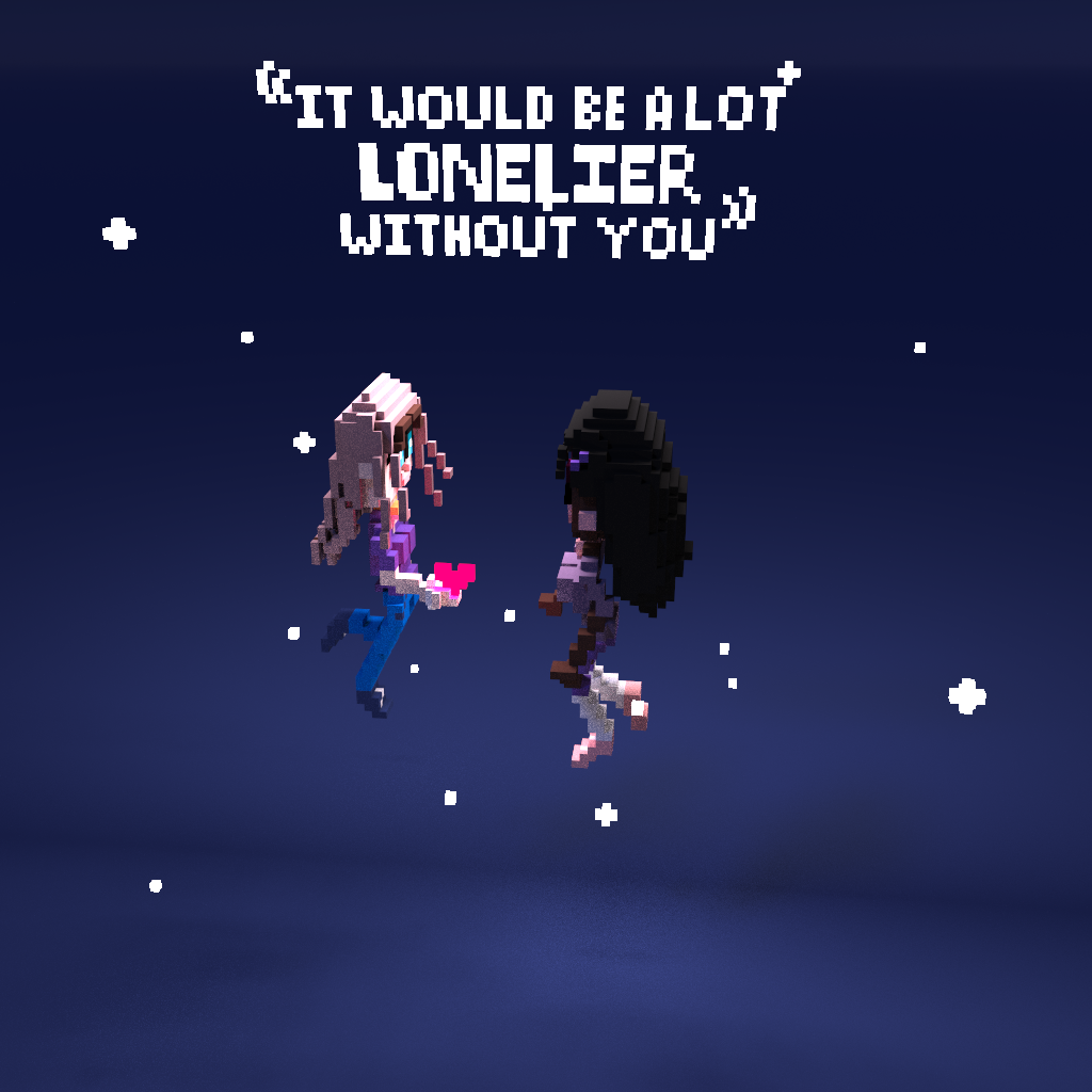 young lesbian love voxel art