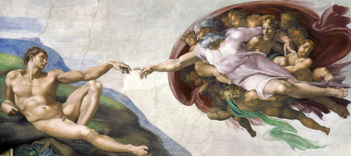Michaelangelo's Creation Of Adam painting